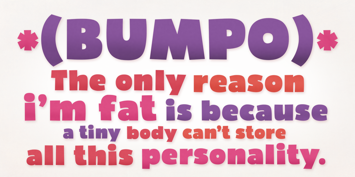 Пример шрифта Bumpo #2
